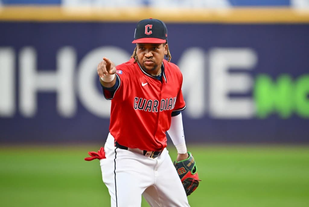 Jose Ramirez in action for the Cleveland Guardians